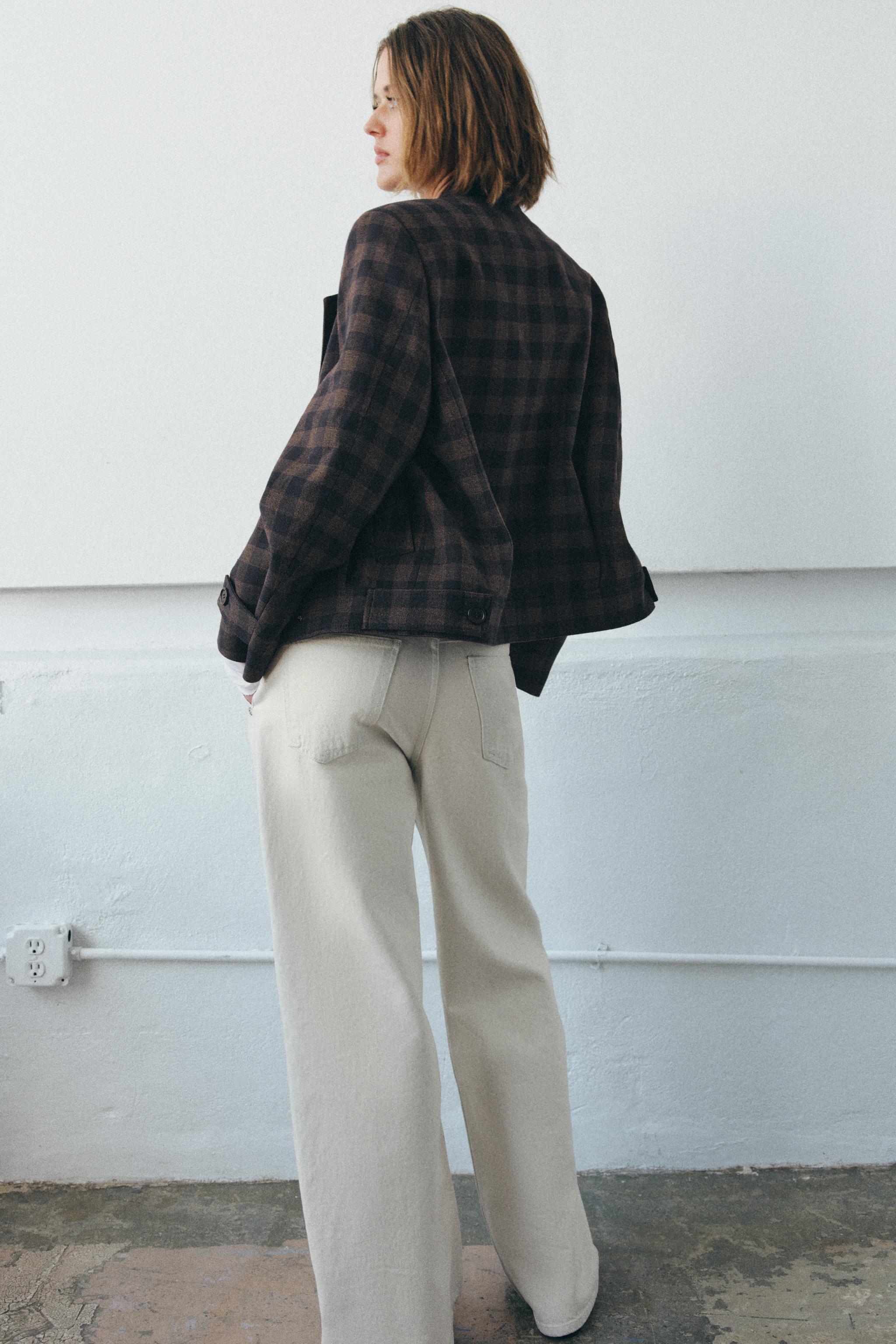 PLAID DOUBLE-BREASTED JACKET ZW COLLECTION